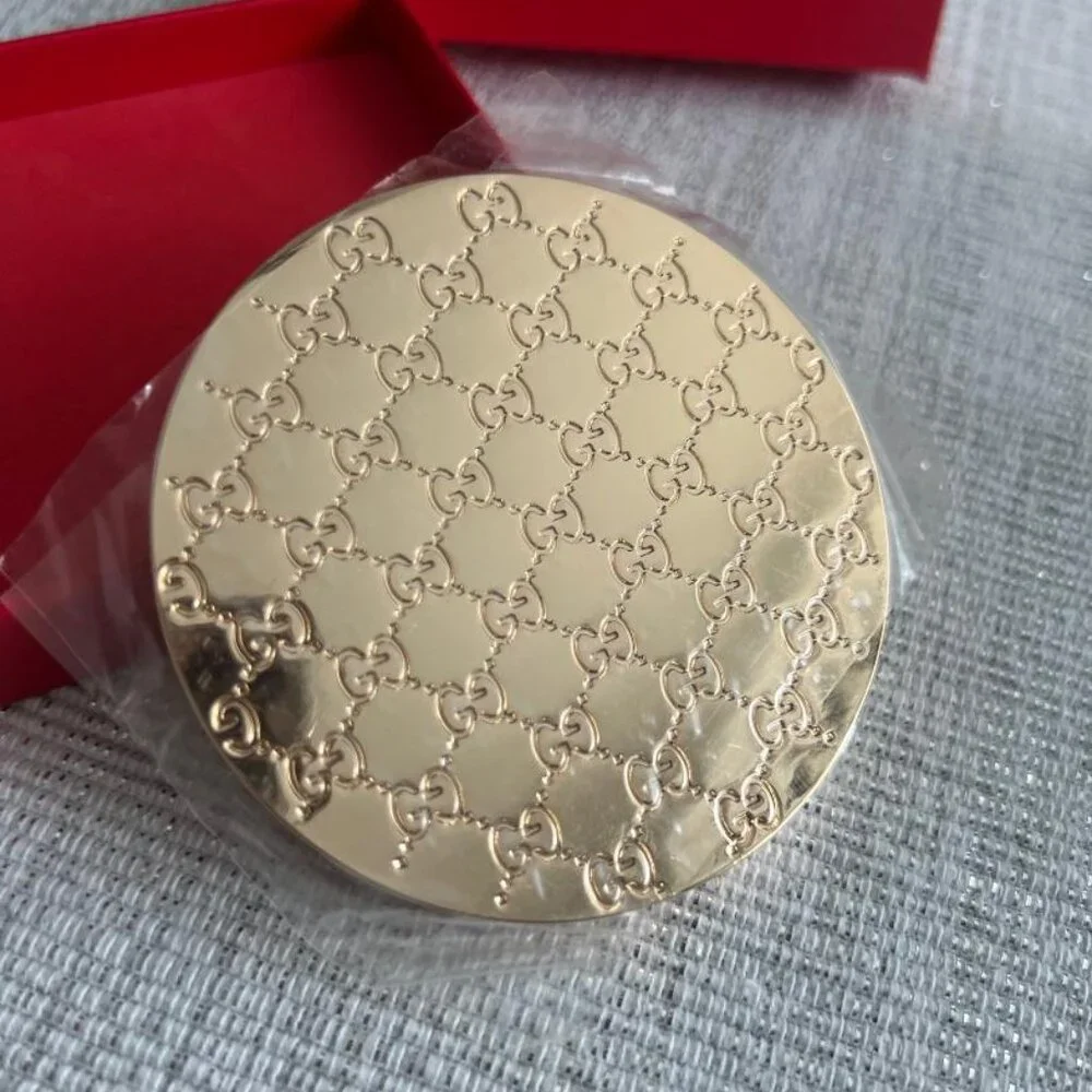 GUCCI Double Sided Compact Mirror NEW in Box VIP Gold Beauty Pocket Mirror NIB